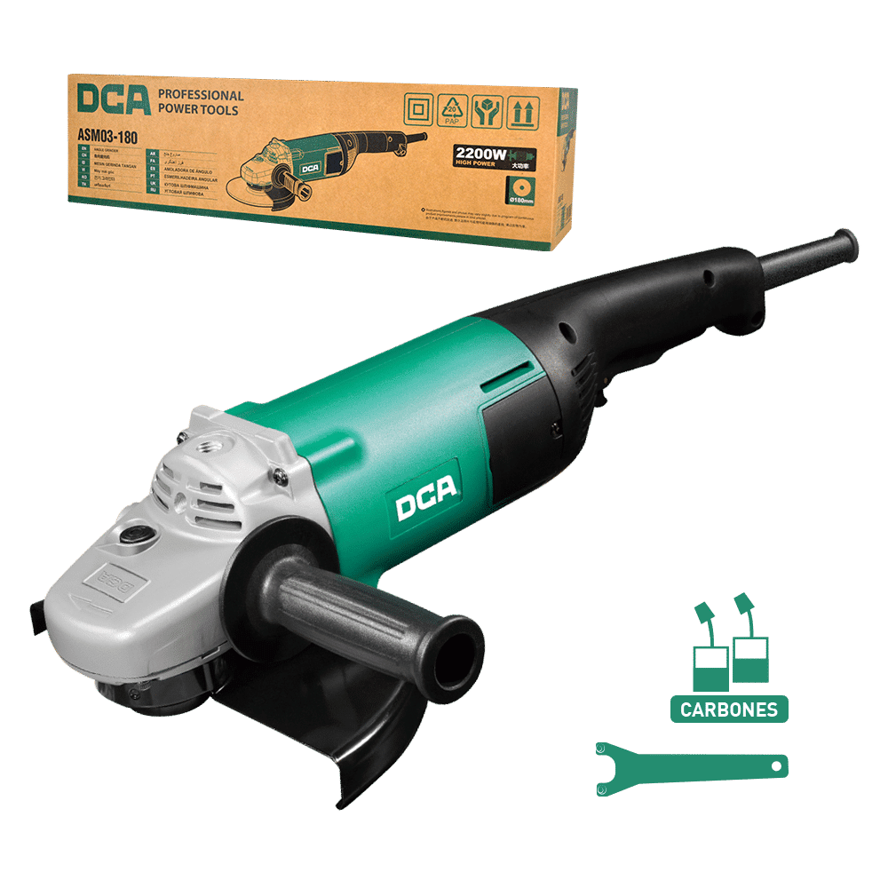 AMOLADORA ANGULAR 180MM 2200W D22MM 8300/MIN GATILLO