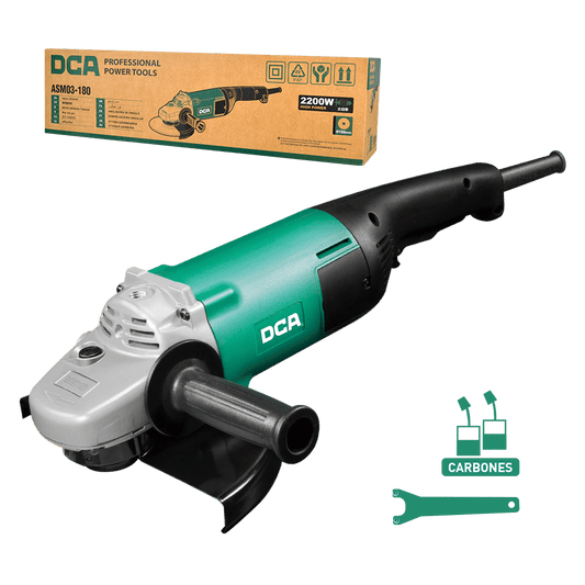 AMOLADORA ANGULAR 180MM 2200W D22MM 8300/MIN GATILLO