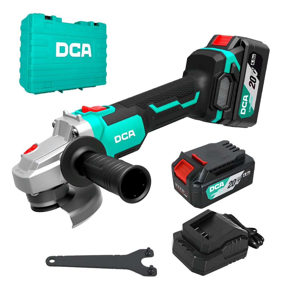AMOLADORA 20V BRUSHLESS 115MM 4.5” M14 8500/MIN 4.0AHX2 MALETIN