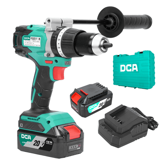 TALADRO PERCUTOR 20V BRUSHLESS 13MM 120N.M (24+2) B:2×4.0AH MALETIN