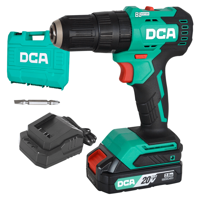 TALADRO PERCUTOR 20V BRUSHLESS 13MM 50N.M (20+2) B:1×2.0AH MALETIN