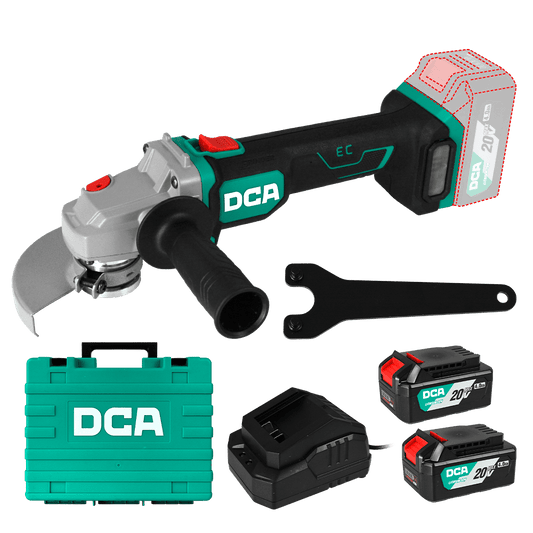 AMOLADORA 20V BRUSHLESS 125MM 5.0” M14 8500/MIN 2X4.0AH MALETIN