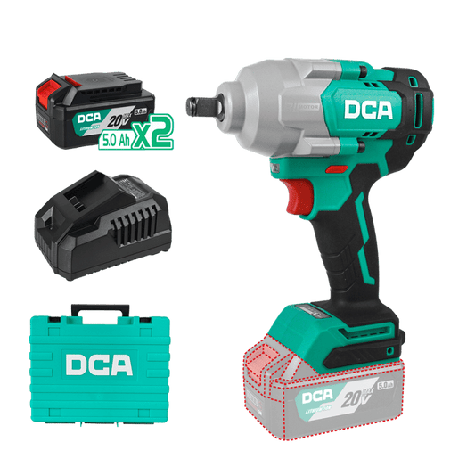 LLAVE DE IMPACTO 20V BRUSHLESS 1/2” 750W 698/910N.M M10-M24 2X5.0AH