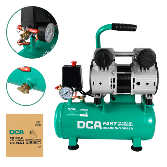 COMPRESORA OIL-FREE 1100W 2850/MIN 8BAR 70L/MIN 8L