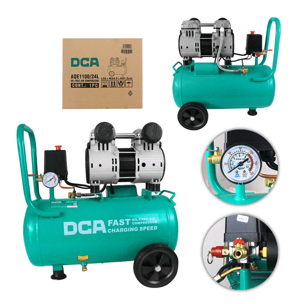 COMPRESORA OIL-FREE 1100W 2850/MIN 8BAR 70L/MIN 24L