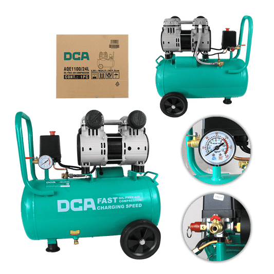COMPRESORA OIL-FREE 1100W 2850/MIN 8BAR 70L/MIN 24L