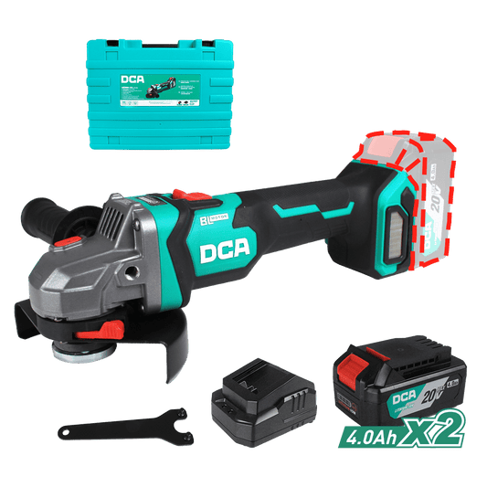 AMOLADORA 20V BRUSHLESS 125MM 5.0” M14 9000/MIN 2X4.0AH MALETIN