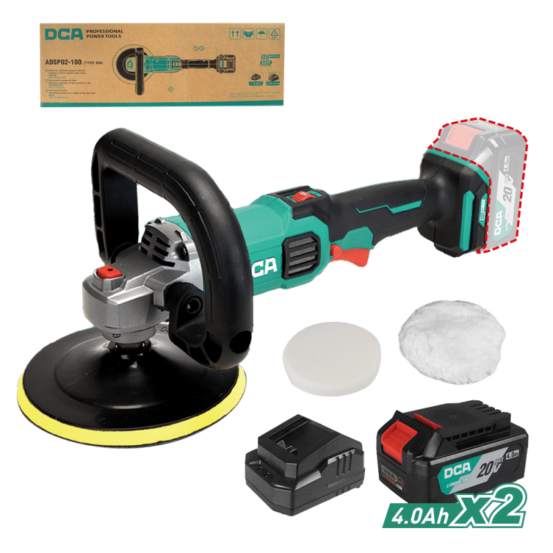 PULIDORA 20V BRUSHLESS 2X4.0AH 180MM