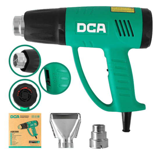 PISTOLA DE CALOR 2000W 2NIVELES 50/480/600C 210/250/380L/MIN